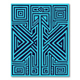 Teal Heritage Tribal Geometric Area Rug