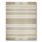 Beige Striped Woven Geometric Area Rug