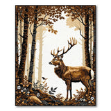 Brown and Tan Majestic Deer in Autumn Forest Rug
