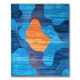 Abstract Wavy Blue Orange Area Rug