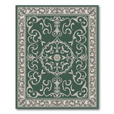 Elegant Green Persian Medallion Area Rug