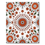 Orange Vibrant Orange Sunflower Mandala Area Rug
