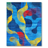 Multi-color and Patterns Vibrant Blue Geometric Abstract Area Rug