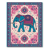 Teal Elephant Heritage Tribal Area Rug