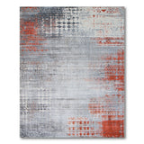 Faded Grey Red Heritage Tribal Area Rug
