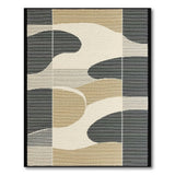 Abstract Curved Neutral Area Rug