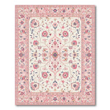 Traditional Persian Blush Pink Persian Floral Medallion Rug