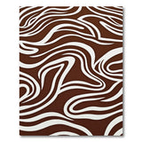 Wavy Brown Abstract Area Rug