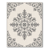 Ornate Persian Medallion Black White Area Rug