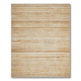 Tan Striped Fringed Boho Area Rug