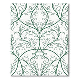 Elegant Green Vine Leaf Outline Area Rug