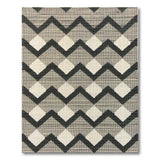 Black White Zigzag Diamond Geometric Rug