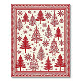 ODIKA Washable Red Christmas Tree Area Rug - Low Pile Non-Slip Holiday Decor