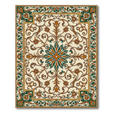 Cream Gold Green Traditional Persian Area Rug