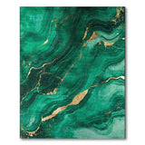 Emerald Green Gold Vein Abstract Area Rug