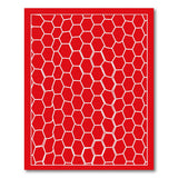 Red Bold Red Hexagon Geometric Area Rug