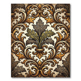 ODIKA Vintage Damask Washable Area Rug - Non-Slip Low Pile Traditional Rug