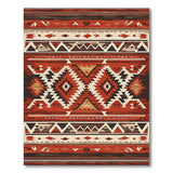 Red Southwestern Red Southwestern Geometric Area Rug