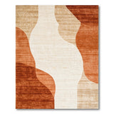 Curvy Abstract Beige Terracotta Area Rug