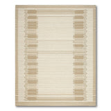 Cream Beige Geometric Border Area Rug