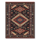 Heritage Tribal Geometric Area Rug Black Red Navy