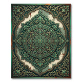 Ornate Emerald Green Persian Mandala Rug