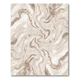 Beige and Neutral Beige Marble Swirl Abstract Area Rug