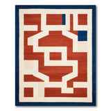 Red Geometric Modern Area Rug