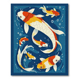 Swirling Koi Fish Navy Blue Area Rug