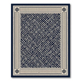 Blue and Teal Navy Labyrinth Geometric Area Rug