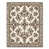 Ornate Beige Floral Damask Area Rug