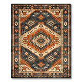 Southwestern Orange Southwestern Geometric Area Rug