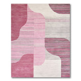 Modern Abstract Pink Wavy Area Rug