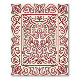 Beige and Neutral Ornate Red Floral Medallion Area Rug