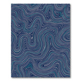 Wavy Blue Teal Abstract Blue and Teal Area Rug