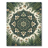 Emerald Fern Mandala Area Rug