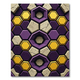 Purple Yellow 3D Hexagon Geometric Area Rug
