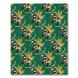 Emerald Green Geometric Figure Motif Rug