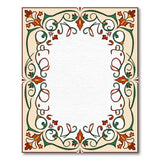 Ornate Floral Vine Border Area Rug