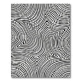 Hypnotic Wavy Lines Black White Area Rug