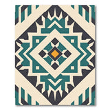Teal Geometric Southwestern Diamond Rug