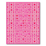 Vibrant Pink Hearts Grid Area Rug