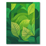 Green Vibrant Green Leaf Overlap Area Rug