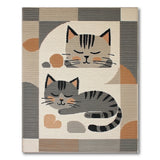 Geometric Sleeping Cats Area Rug