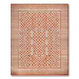 Orange Terracotta Lattice Geometric Area Rug