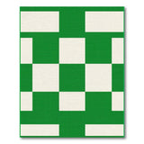 Green Green White Checkered Geometric Area Rug
