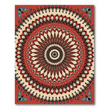 Bold Red Tribal Mandala Area Rug