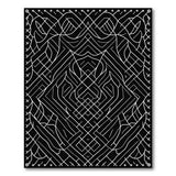 Black and White Maze Intricate Black White Geometric Maze Rug