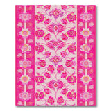 Vibrant Pink Floral Border Area Rug