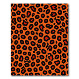 Bold Orange Leopard Print Washable Area Rug, Low Pile & Non-Slip